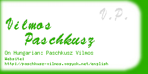 vilmos paschkusz business card